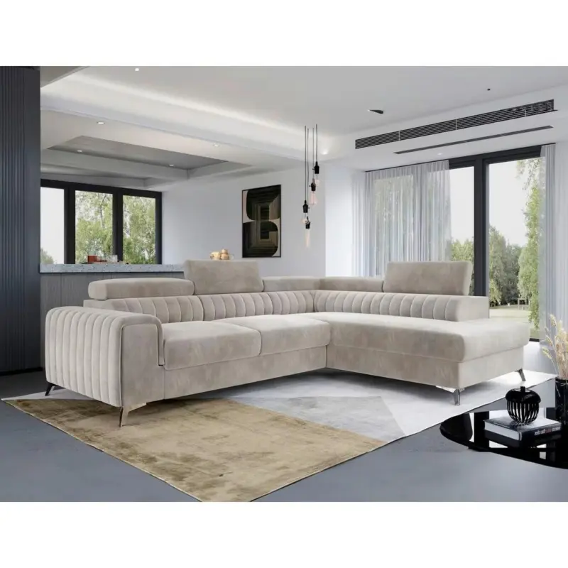 ECKSOFA Laurence Beige S: 278x205 cm