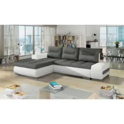 Ecksofa Ottavio Grau/Wei&szlig; S: 180x275cm