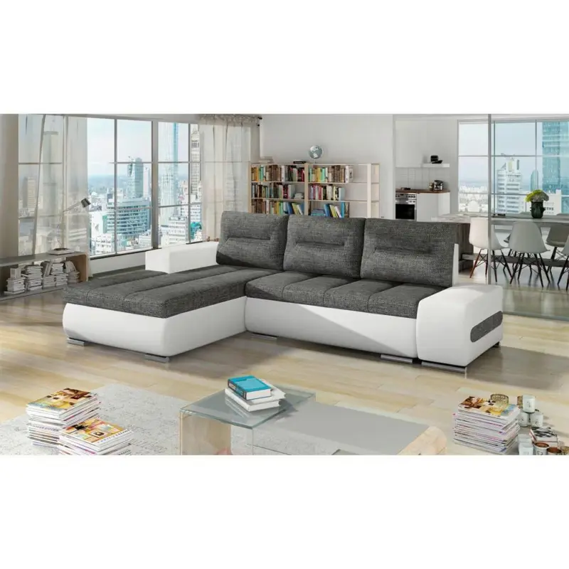 Ecksofa Ottavio Grau/Wei&szlig; S: 180x275cm