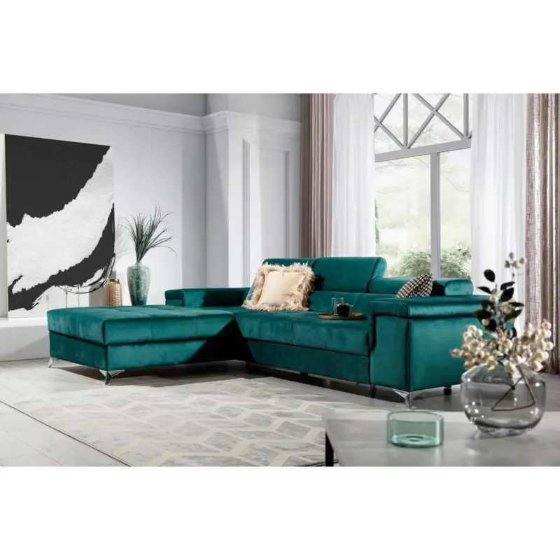 Ecksofa Ricardo Gr&uuml;n S: 205x281 cm