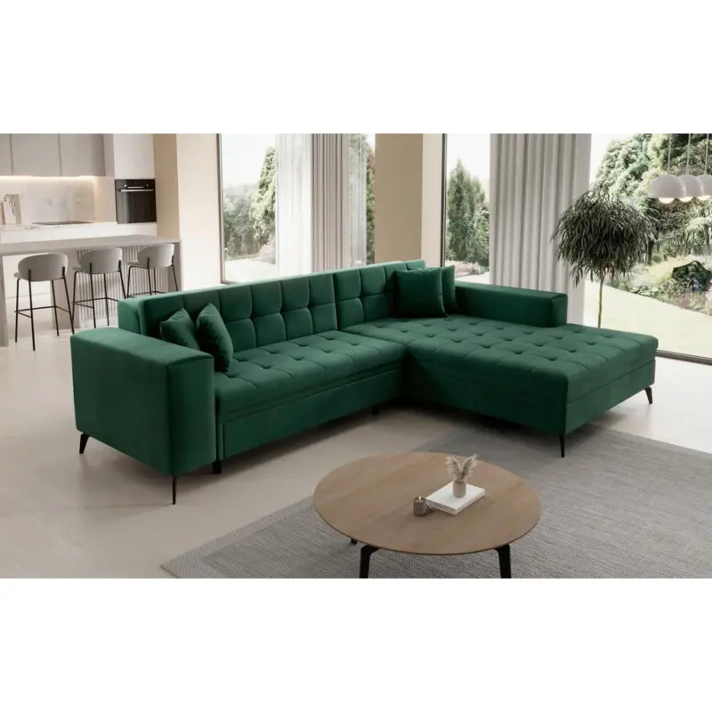 Ecksofa Solange Gr&uuml;n S: 292x196 cm