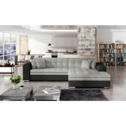 Ecksofa Sorento Grau/Schwarz S: 296x194 cm