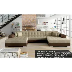 Wohnlandschaft Vento Hellbraun /Rotbraun U: 165x359x165 cm