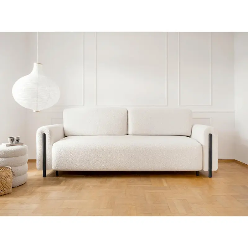 Schlafsofa Arcadova Creme/Schwarz B:244cm