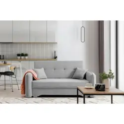 Schlafsofa Laine Hellgrau, B: 155 cm