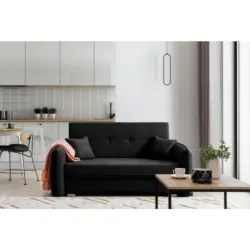 Schlafsofa Laine Schwarz, B: 155 cm