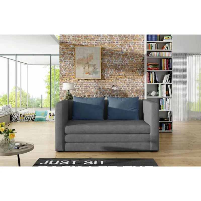 2-Sitzer-Sofa mit Schlaffunktion Neva Blau/Grau