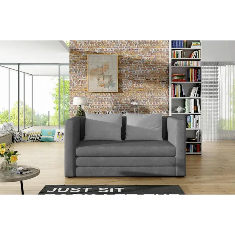 SCHLAFSOFA Neva Grau/Hellgrau B: 132 cm