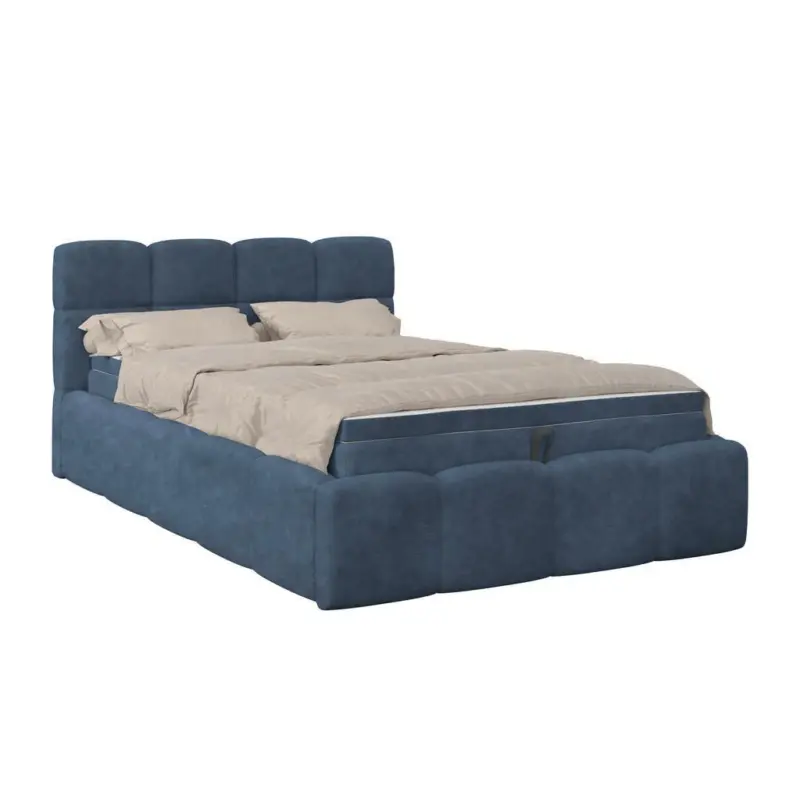 Polsterbett Noe Blau 120x200 cm