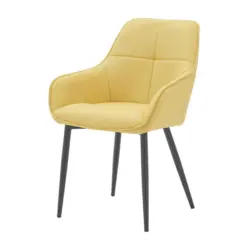 Armlehnstuhl Leinen Gelb, B: 55cm