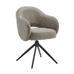 Armlehnstuhl Cord Hellgrau, B: 58cm