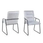 M&ouml;belix Armlehnstuhl-Set Samt Hellgrau, B: 52cm