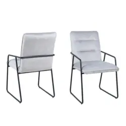 Armlehnstuhl-Set Samt Hellgrau, B: 52cm