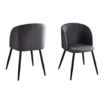 M&ouml;belix Armlehnstuhl-Set Webstoff Dunkelgrau, B: 63cm