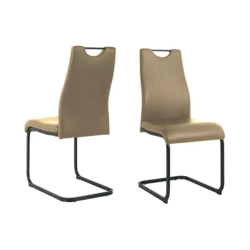 Stuhl-Set Lederlook Taupe, B: 42cm