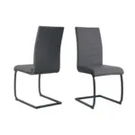 M&ouml;belix Stuhl-Set Lederlook Grau, B: 42cm