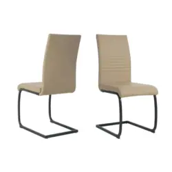 Stuhl-Set Lederlook Taupe, B: 42cm