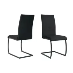 Stuhl-Set Lederlook Schwarz, B: 42cm