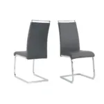 M&ouml;belix Stuhl-Set Lederlook Grau, B: 42cm