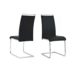 M&ouml;belix Stuhl-Set Lederlook Schwarz, B: 42cm