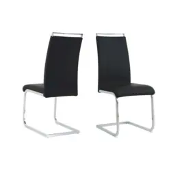 Stuhl-Set Lederlook Schwarz, B: 42cm