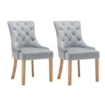 M&ouml;belix Stuhl-Set Samt Hellgrau, B: 56cm