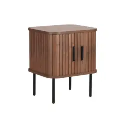 Nachttisch Walnuss/Schwarz B: 45 cm