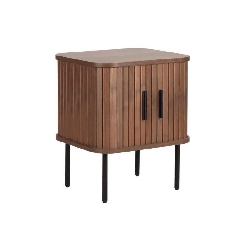 Nachttisch Walnuss/Schwarz B: 45 cm