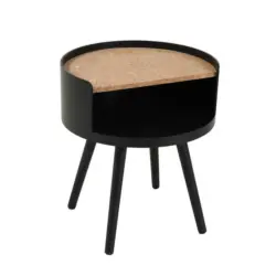 Beistelltisch Naturfarben/Schwarz B: 40 cm
