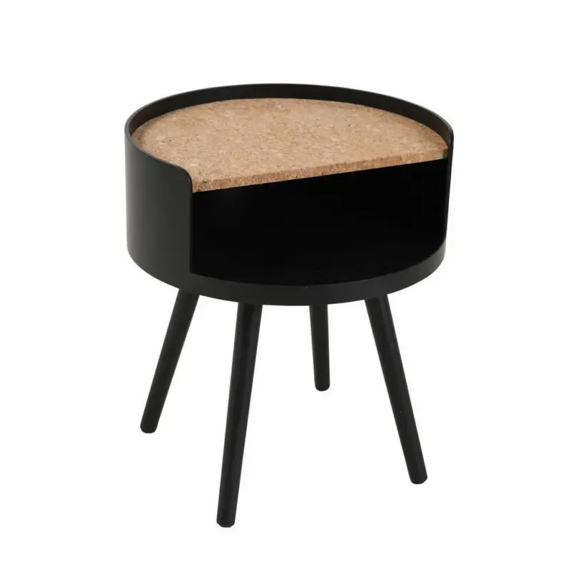 Beistelltisch Naturfarben/Schwarz B: 40 cm