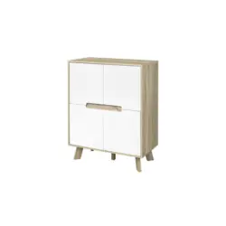 Kommode Wei&szlig;, Naturfarben B: 80cm