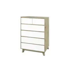 Kommode Wei&szlig;, Naturfarben B: 80cm