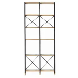 Regal Naturfarben/Schwarz B: 87,5 cm