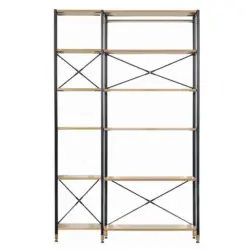 Regal Naturfarben/Schwarz B: 127,5cm