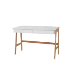 Schreibtisch Naturfarben, Wei&szlig; L: 120cm