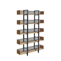 Regal Naturfarben/Schwarz B: 120 cm