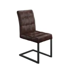 Schwingstuhl Donna S Lederlook Vintage braun gepolstert