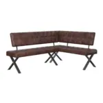 M&ouml;belix Eckbank Vintage braun Lederlook Donna 200x150 cm