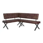 M&ouml;belix Eckbank Braun Lederlook Vintage Donna Re 150x200 cm