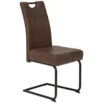 M&ouml;belix Schwingstuhl Betty Lederlook Braun, B: 43 cm