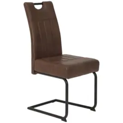 Schwingstuhl Betty Lederlook Braun, B: 43 cm