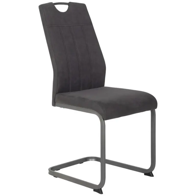 Schwingstuhl Christina II Lederlook Anthrazit gepolstert