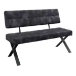 M&ouml;belix Sitzbank mit Lehne Webstoff Anthrazit Donna B:140cm