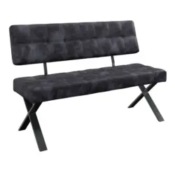 Sitzbank mit Lehne Webstoff Anthrazit Donna B:140cm