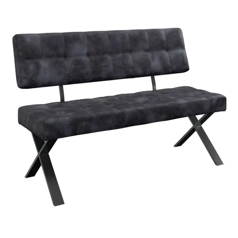 Sitzbank mit Lehne Webstoff Anthrazit Donna B:140cm