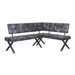 Eckbank Anthrazit Webstoff Donna 200x150 cm