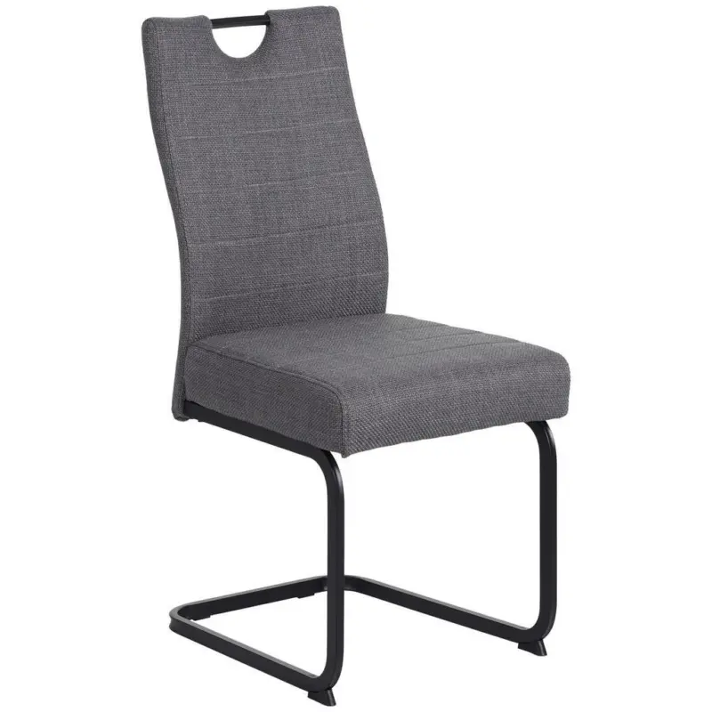 Schwingstuhl Finni Webstoff Grau Federkern