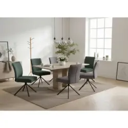 Stuhl Ellen Webstoff gr&uuml;n, B: 49 cm