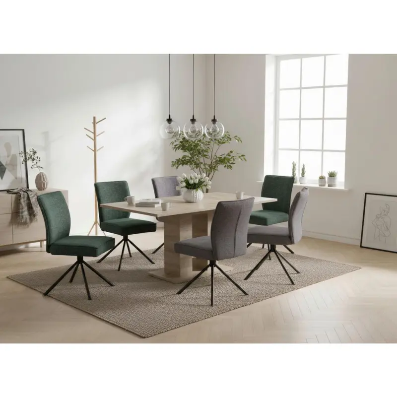 Stuhl Ellen Webstoff gr&uuml;n, B: 49 cm