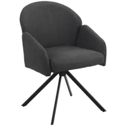 Armlehnstuhl Holly drehbar Webstoff Anthrazit, B: 56,5 cm